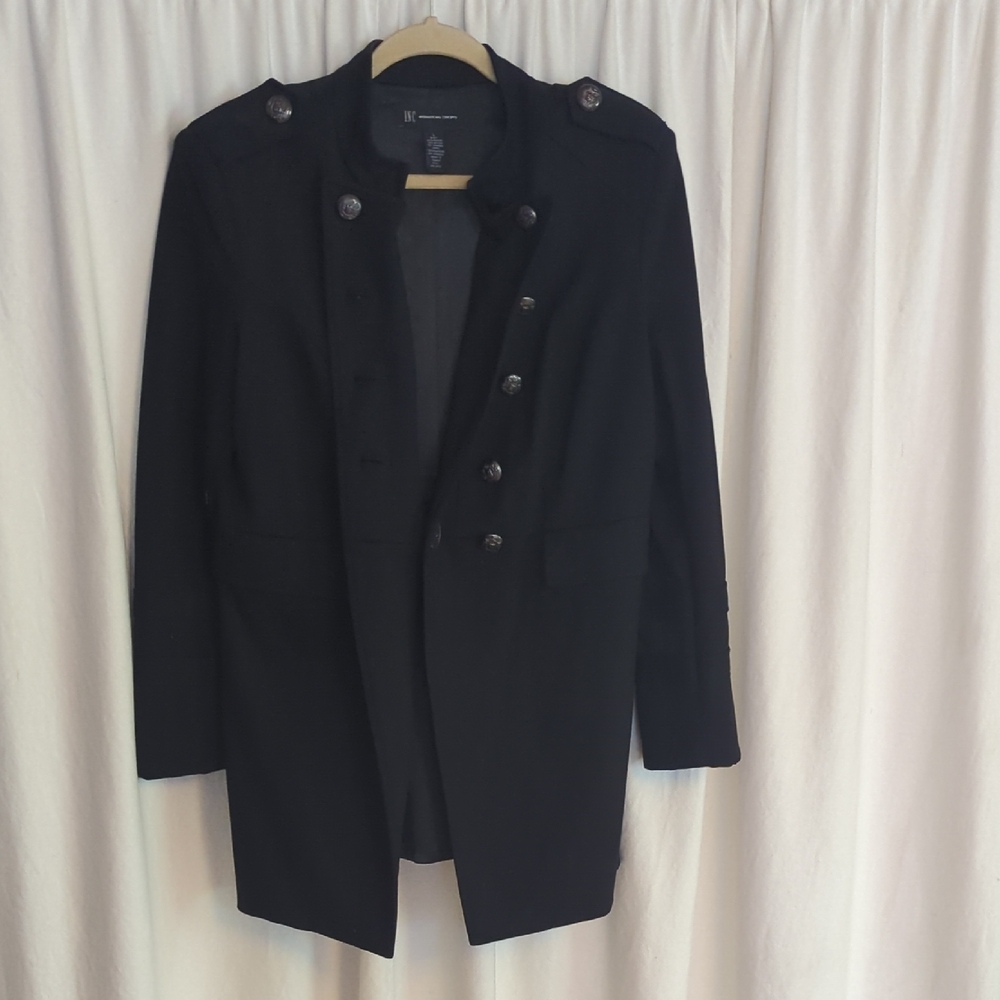 INC International Concepts Women's Black Military Jacket